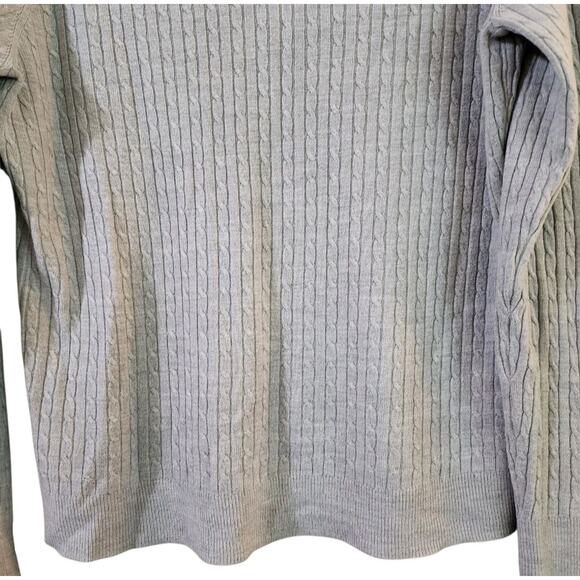 Luxe 360 Womens V-Neck Cable Knit Sweater Size XL Gray Long Sleeve Lightweight - Picture 8 of 8